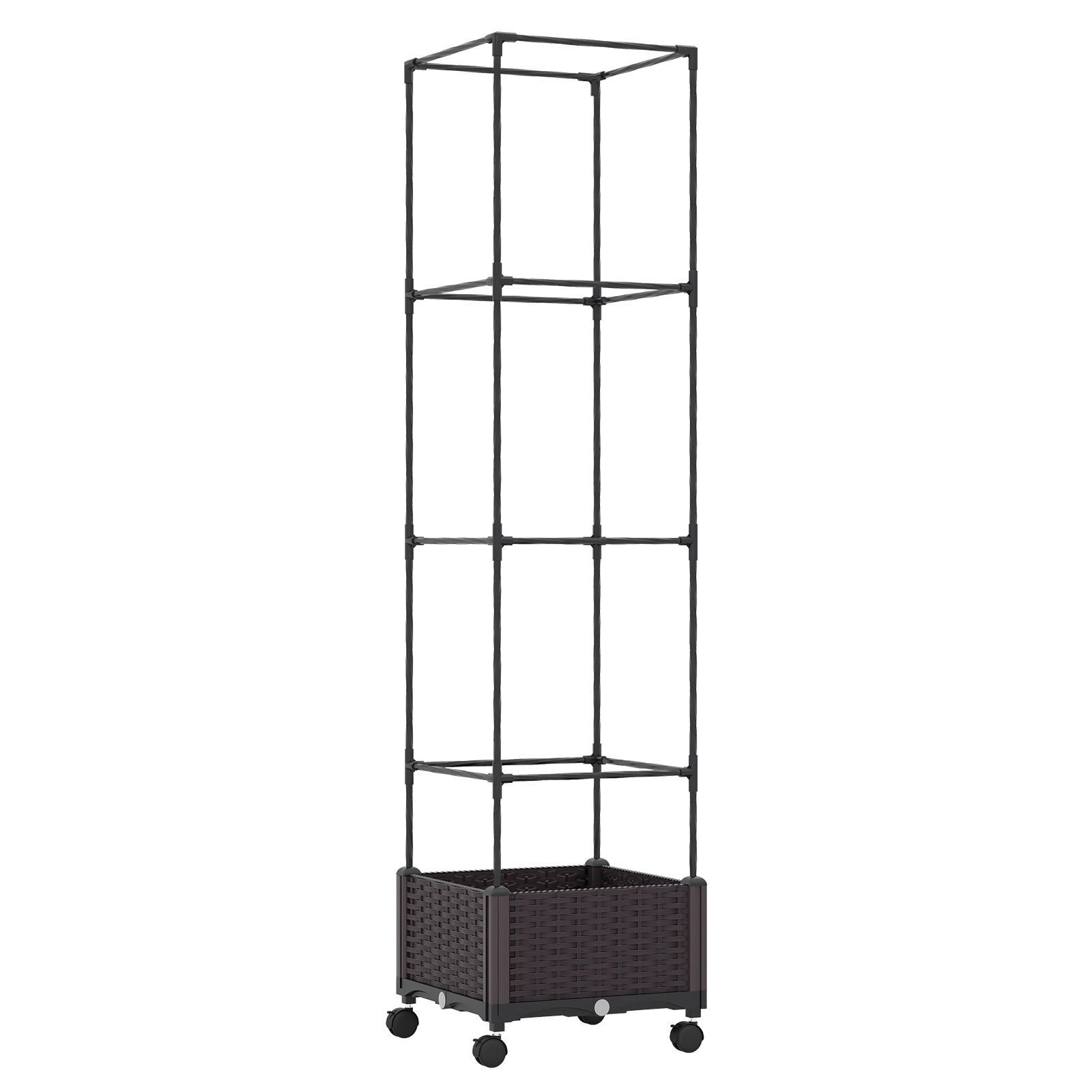 PFLANZKASTEN Schwarz - Schwarz, Kunststoff (170cm) - COSTWAY