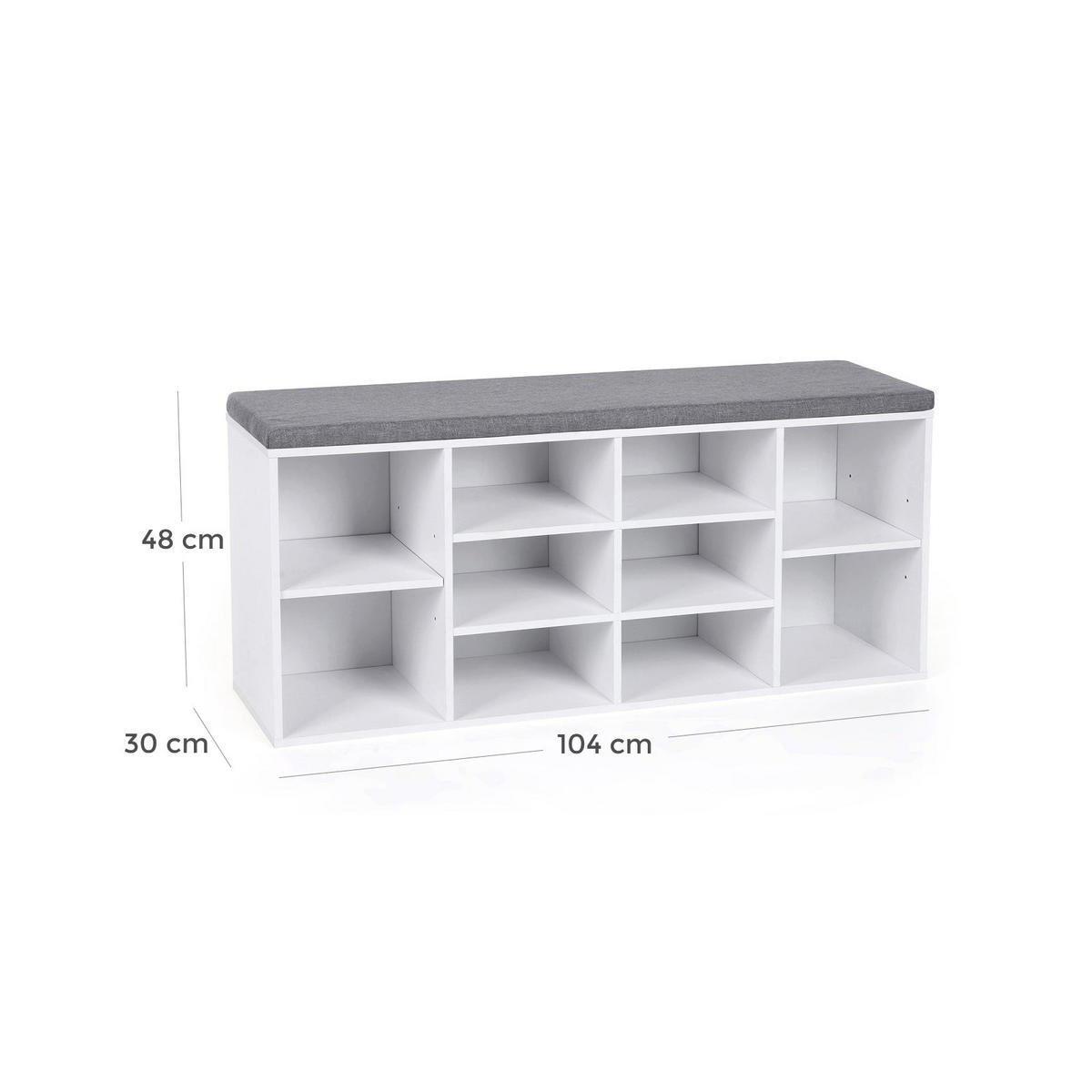SCHUHBANK - Weiß, Holzwerkstoff (30/48/104cm) - Hansiro