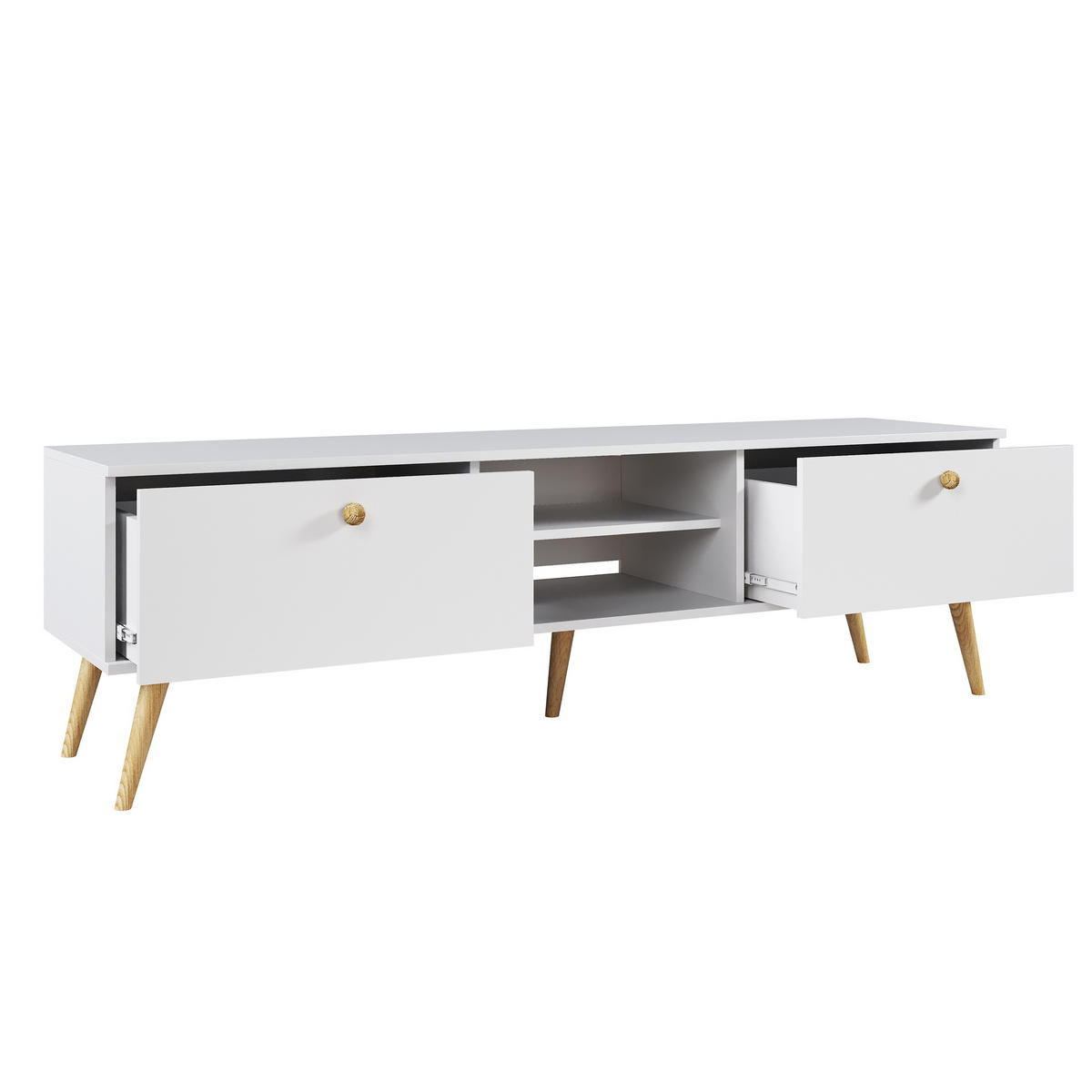 TV-SCHRANK Ikon Weiß mit Schubladen - Weiß, Holzwerkstoff (170/50/41cm) - Bettso