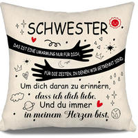 KISSENBEZUG Umarmung für Schwester 45 x 45 cm - Creme, Textil (45/45cm)