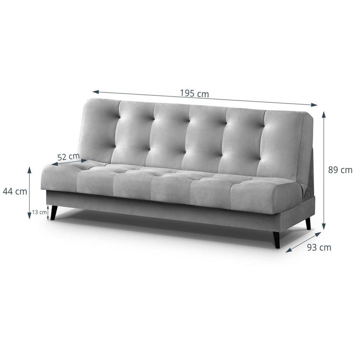 3-SITZER Schlafsofa Nancy hellgrau - Hellgrau, Holz/Textil (220/89/93cm) - Beautysofa