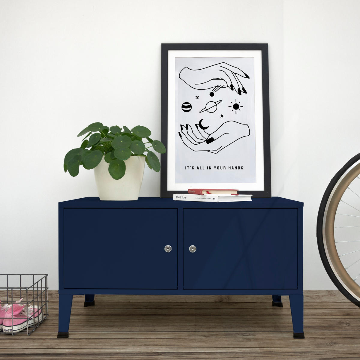STAHLSCHRANK Blau TAQUILLA - Blau, Metall (78/55/35cm) - RNT By Really Nice Things