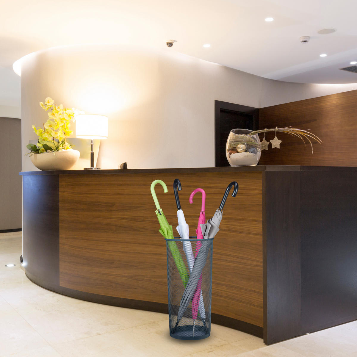 REGENSCHIRMSTÄNDER - Anthrazit, Metall (26/50/26cm) - Relaxdays