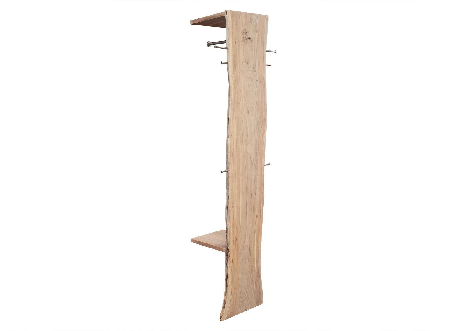 GARDEROBE Akazie 36x40x200 natur lackiert PURE ACACIA #714 - Naturfarben, Holz (36/200/40cm) - Massivmoebel24