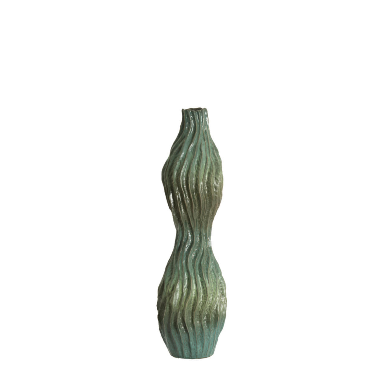 VASE Vania - Blau - 21.5/21/76 cm - Blau, Keramik (76cm) - Light & Living