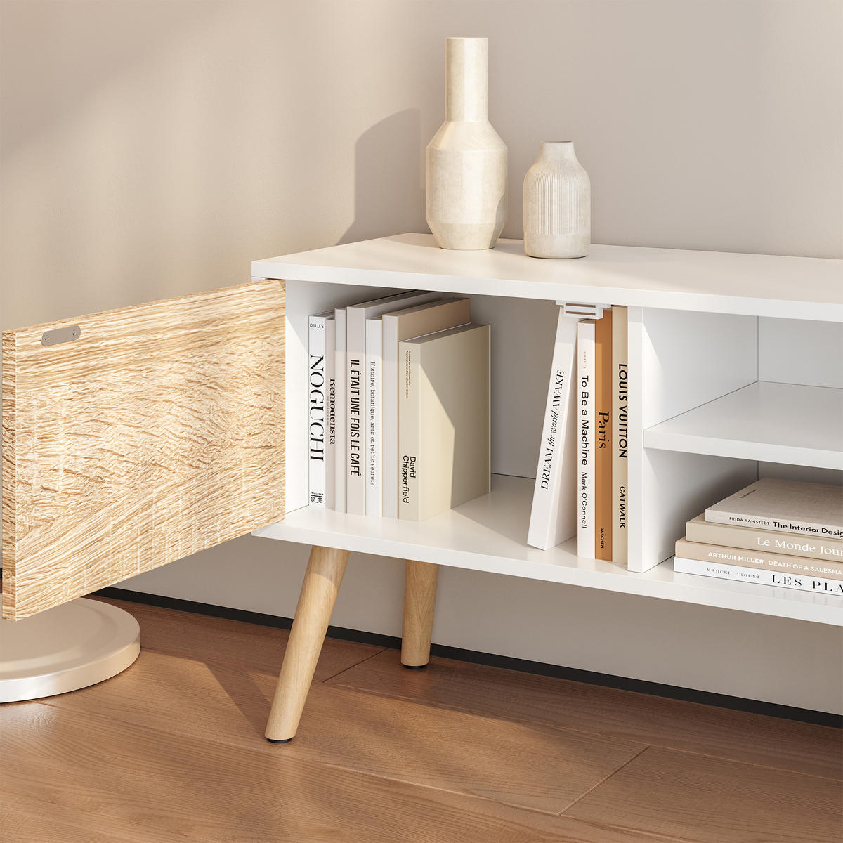 LOWBOARD Eskilstuna - Eichefarben, Holz/Holzwerkstoff (120/46.5/29.5cm) - [en.casa]