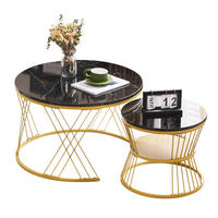 COUCHTISCH 70/45 cm schwarz aus MDF mit Marmormuster - Schwarz, Holzwerkstoff (70/70/45cm) - OKMYHOME