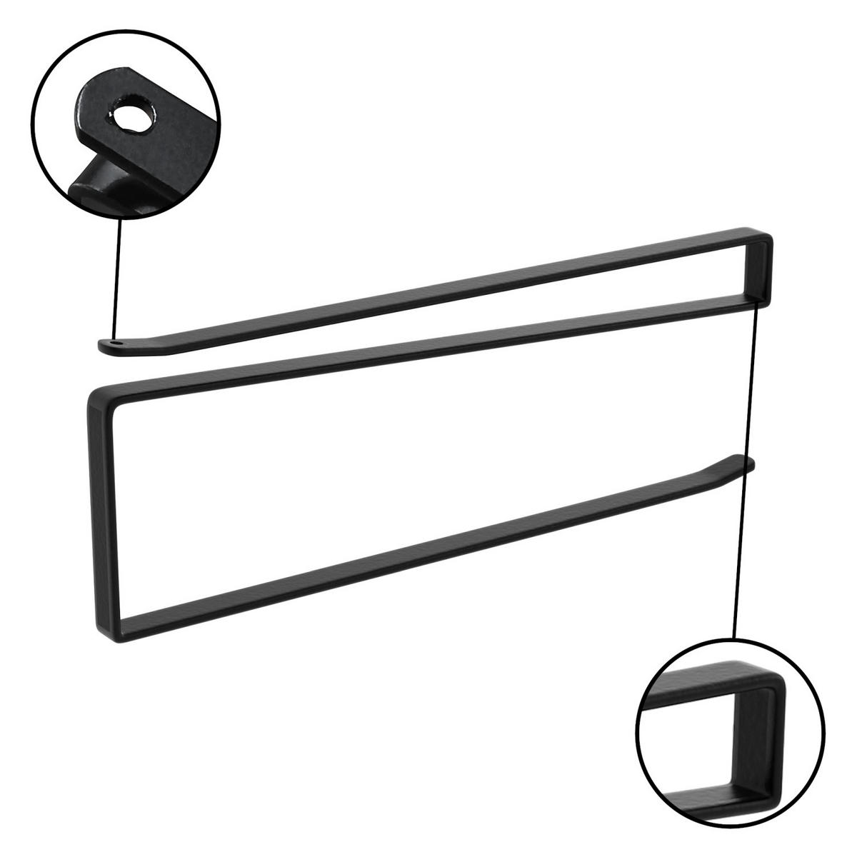 PAPIERROLLENHALTER (2-tlg. Set) - Schwarz, Metall (1.1/10/26cm) - Intirilife