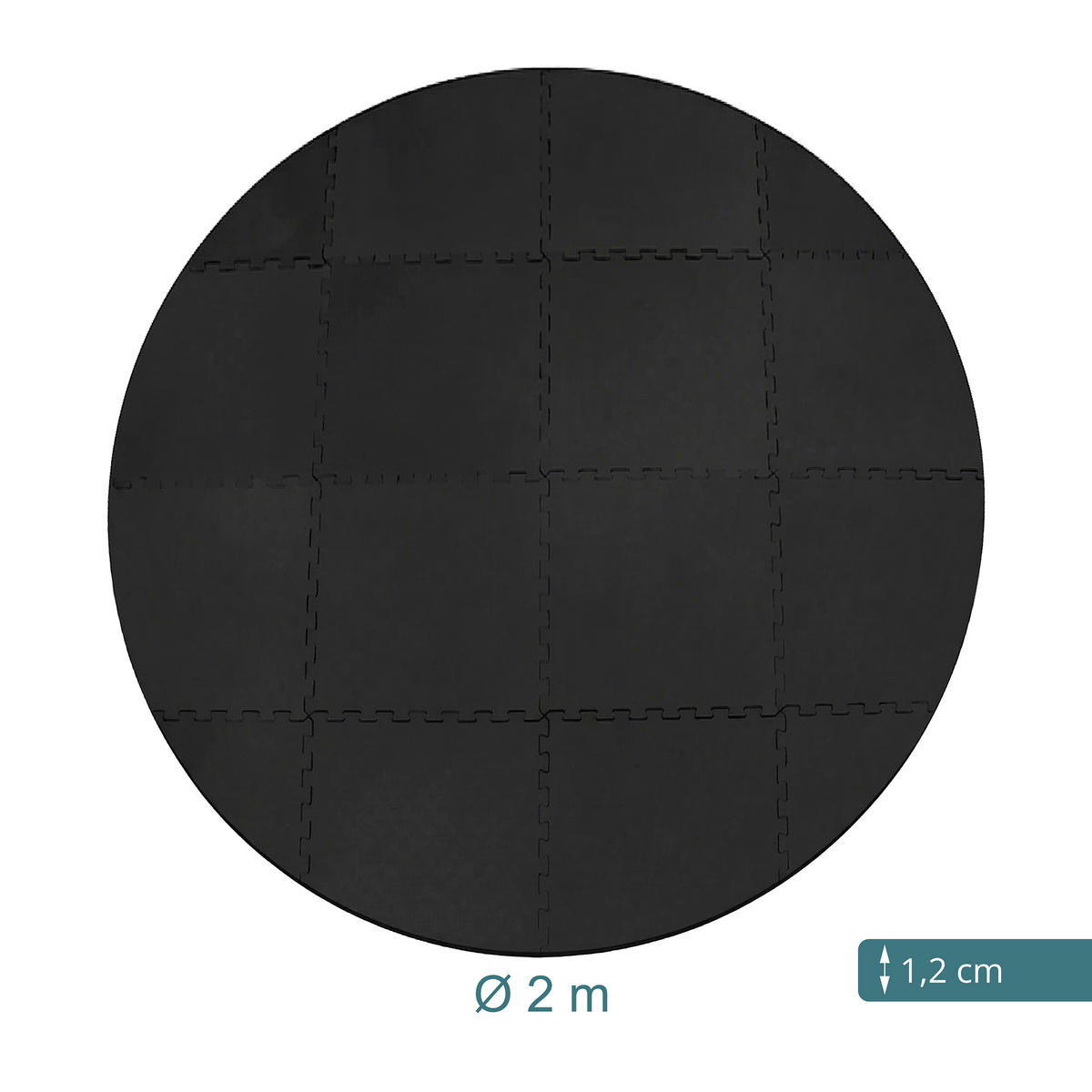 PODLOŽKA k bazénu - černá, textil (200/1.2/200cm) - Relaxdays