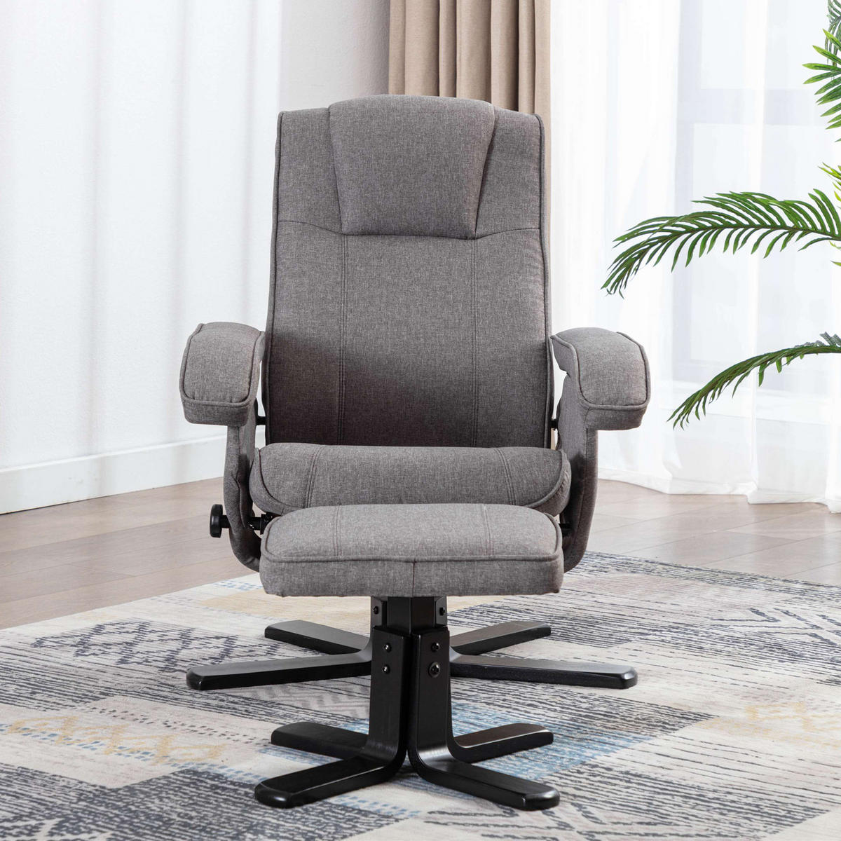 RELAXSESSEL CHARLES Stoffbezug Grau - Grau, Textil (75/95/68cm) - SVITA