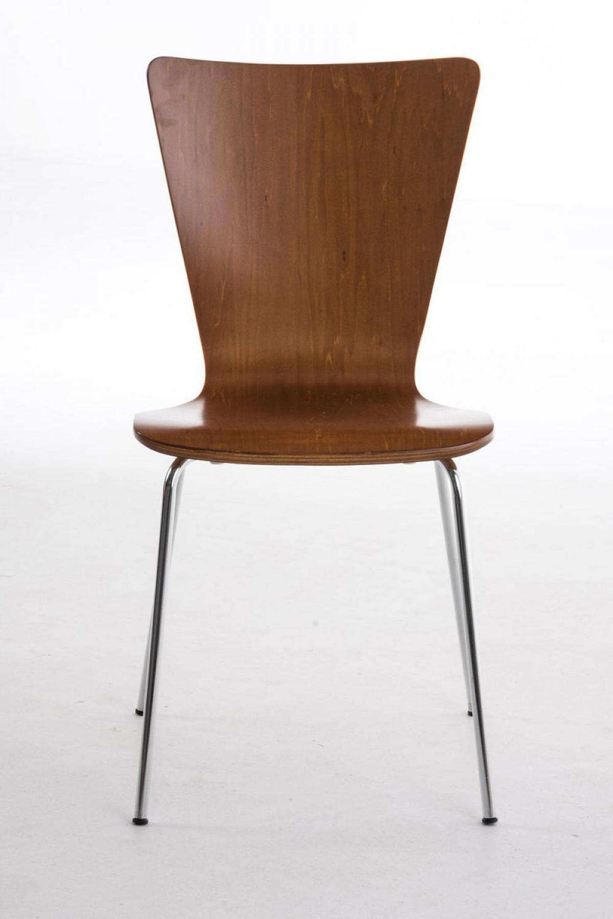 BESUCHERSTUHL 4er Set Holz braun - Braun, Holz/Metall (43/84/50cm) - CLP