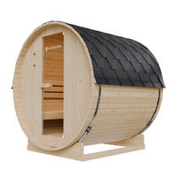 FASSSAUNA Spitzbergen 180 cm mit 6 kW Saunaofen (4 Personen) - Naturfarben, Holz (191/193/180cm) - Artsauna