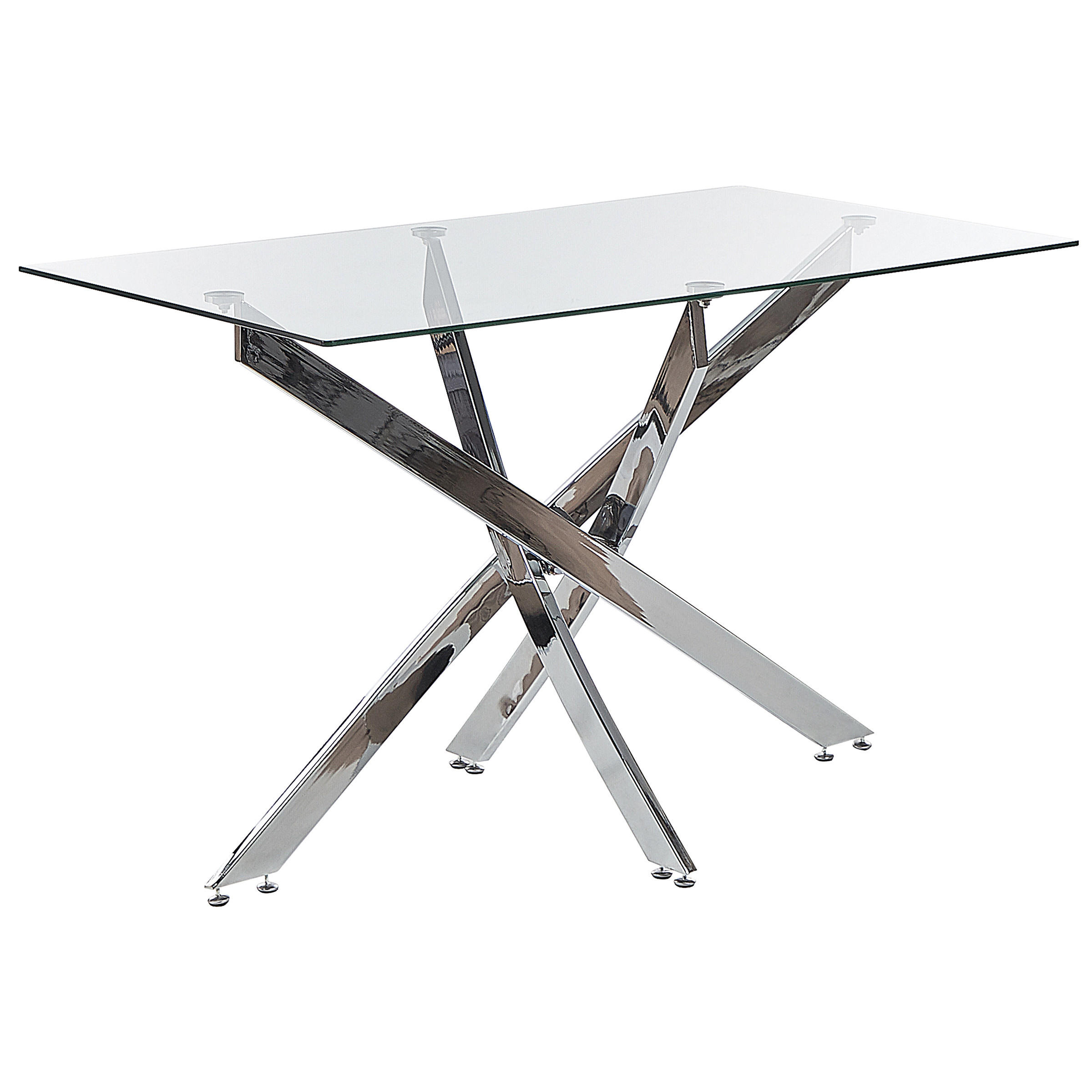 BLAGOVAONSKI STOL 120/70/76 cm srebrne boje pravokutni Maramo - srebrne boje, staklo (120/70/76cm) - Beliani