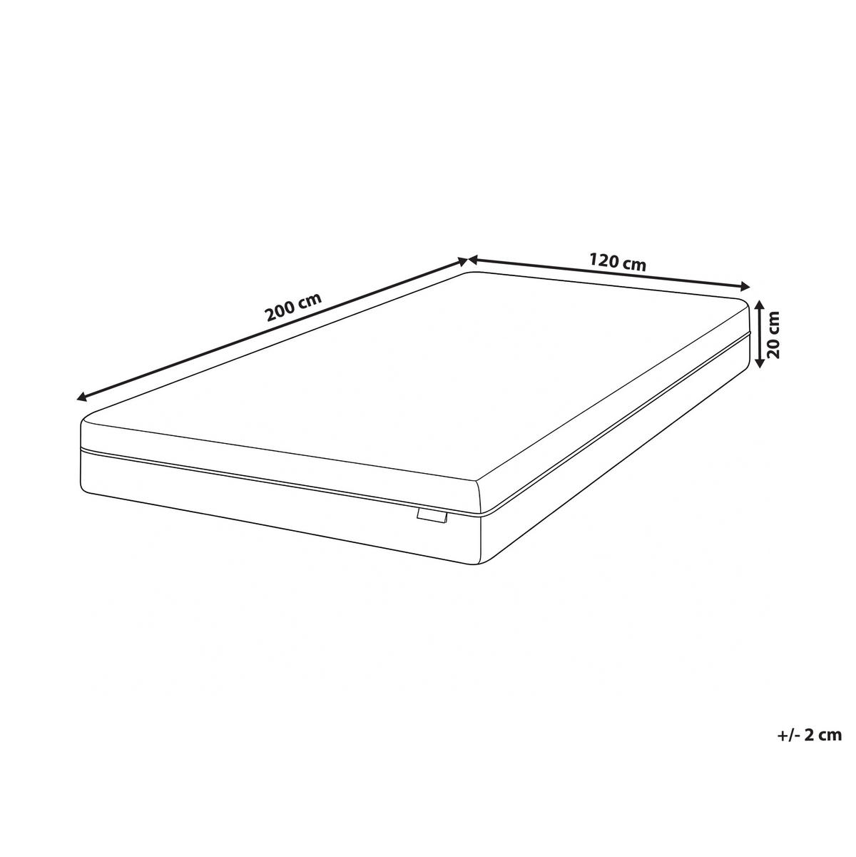 SALTEA DIN SPUMĂ CU MEMORIE H3/4 fixă 120/200 cm Glee - albastru/alb, material textil (120/200cm) - Beliani