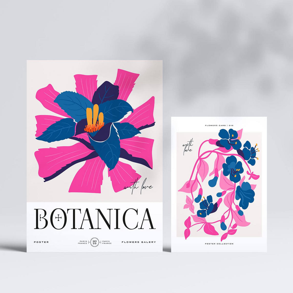 POSTER Set Mit 6 Blumen Rosa Explosionen A3 & A4 Rahmenlos - Klar, Papier (29/3cm) - Nacnic