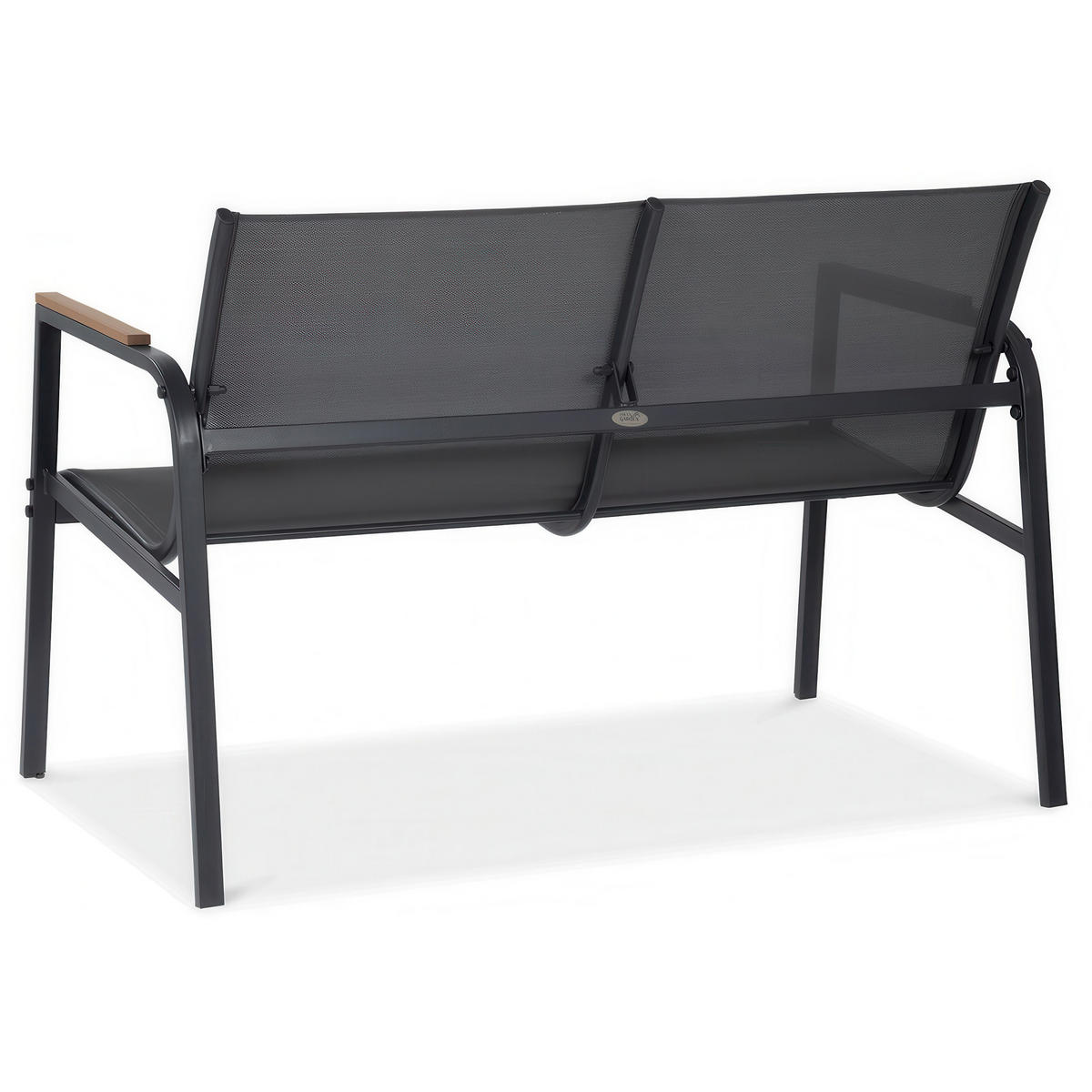 ZAHRADNÍ SADA Thaiti, 2místná pohovka + 2 křesla + konferenční stolek, područky z Polywoodu, tmavě šedá - tmavě šedá, kov - Beautysofa