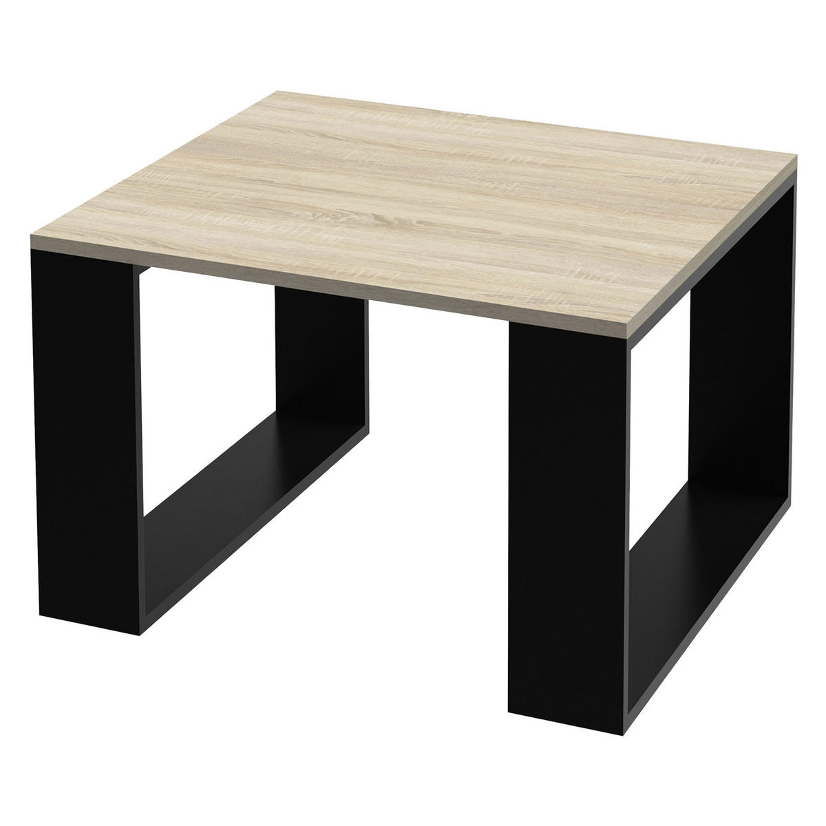 COUCHTISCH rechteckig Eiche-Optik-Schwarz 65/65/40 cm - Grau, Holzwerkstoff (65/40/65cm) - ML-DESIGN