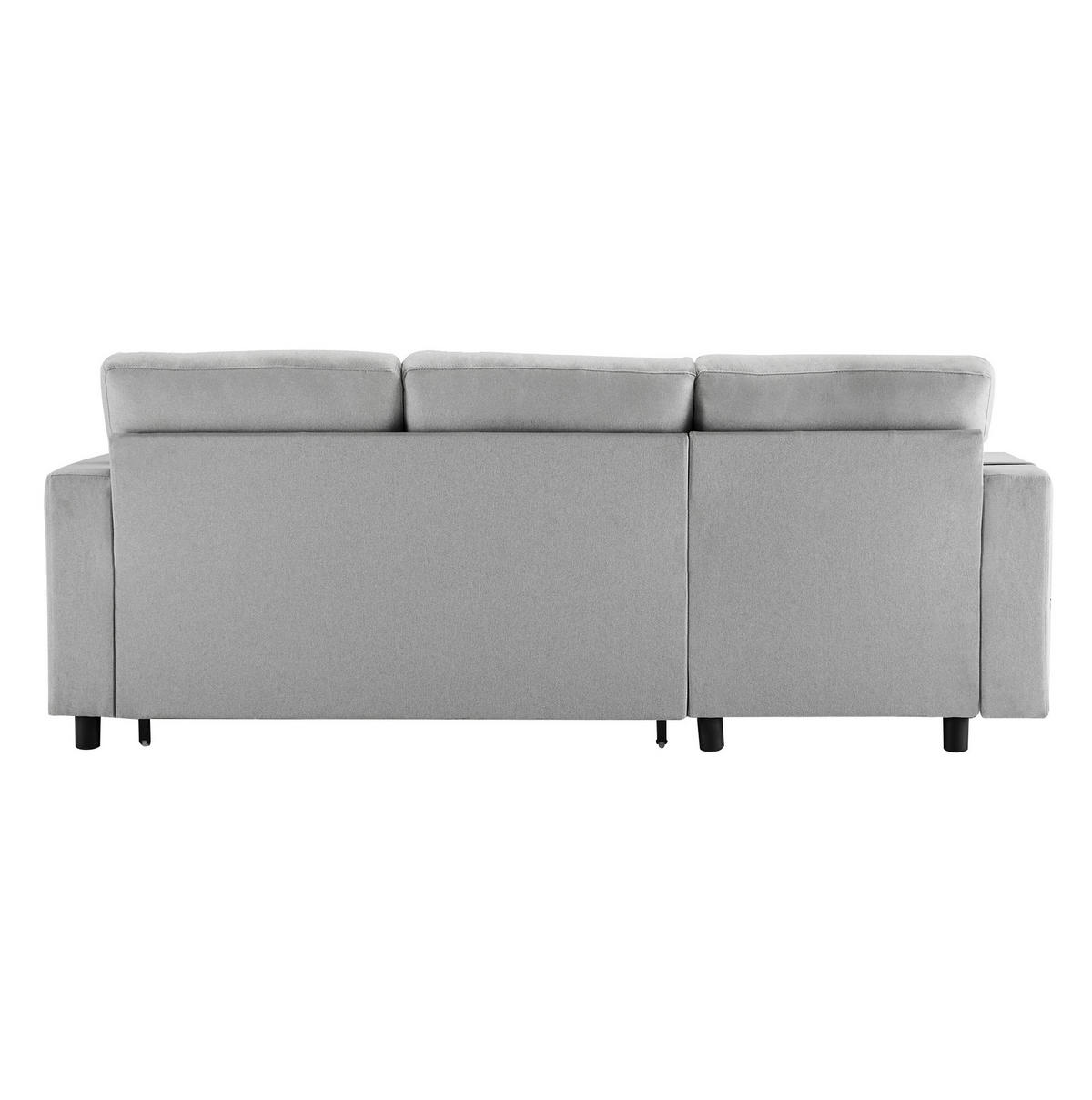 ECKSCHLAFSOFA Leinen mit Stauraum und wechselbarer Chaiselongue Grau 219,5/142,5/83 cm - Grau, Textil (83/142.5cm) - Redom