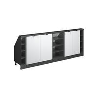 DACHSCHRÄGENSCHRANK-SET Rion Weiß Riffel 210 cm 5er Set - Weiß, Holzwerkstoff (210/81.6/46cm) - Vicco