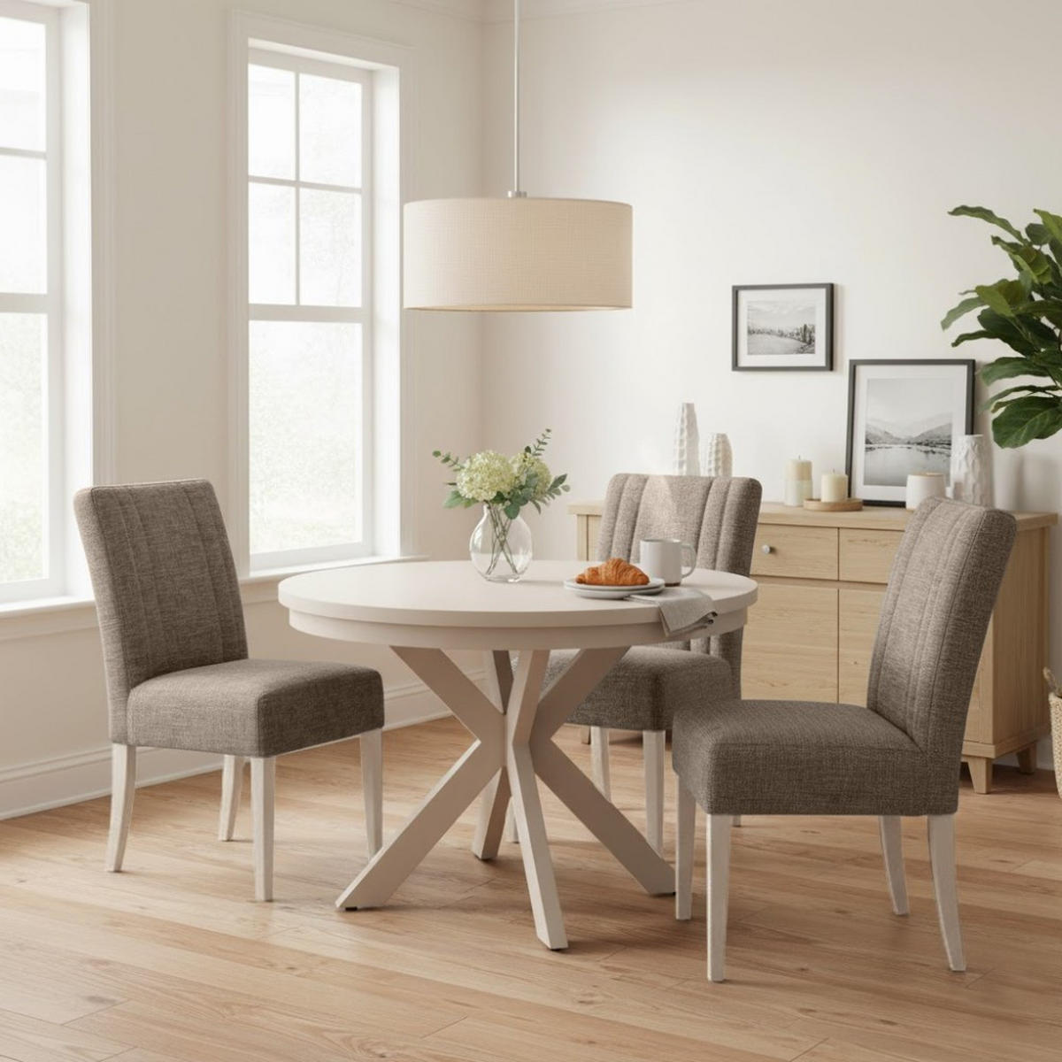 STUHL FREYA mit kaschmirfarbenen Holzbeinen, Polsterstuhl, Hellbraun - Kaschmir/Hellbraun, Holz (47/94/42cm) - Beautysofa