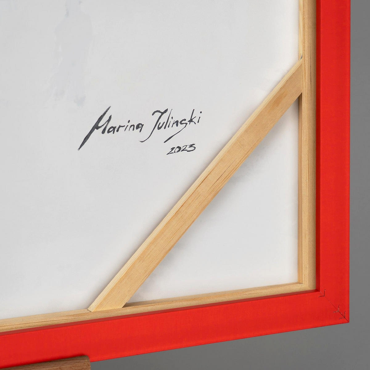 GEMÄLDE Kollektive Bewegung Schattenfugenrahmen Rot 120x80 cm - Rot, Holz (120/80cm) - YS-art gallery