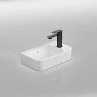 WASCHBECKEN Rechteckig Mit Hahnloch links Weiß 45 / 26,5 / 15,6 cm - Weiß, Keramik (26.5/15.6/45cm) - EMKE