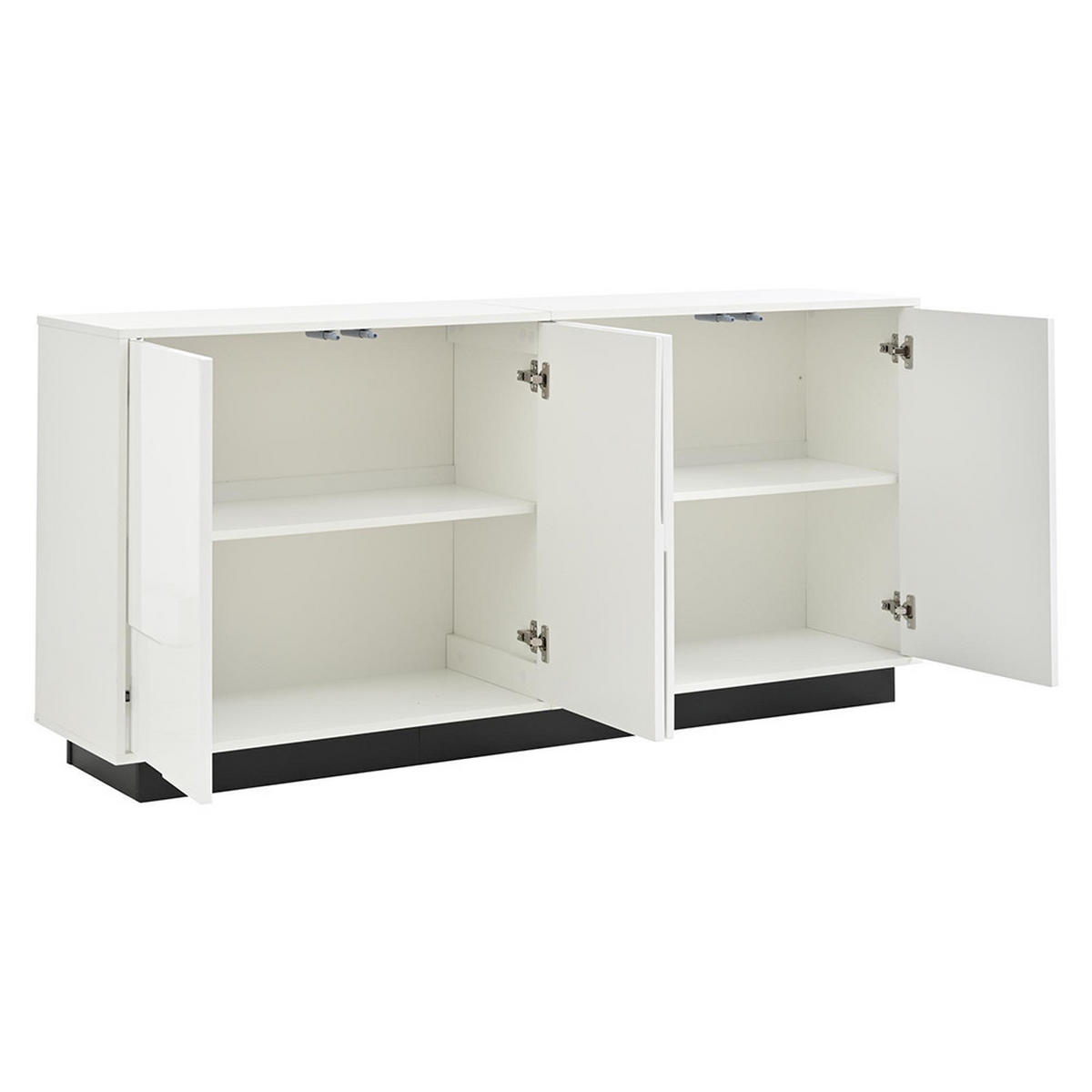 SIDEBOARD 160 x 37 x 75.5 cm mit 4 Türen,Weiß - Weiß, Holzwerkstoff (37/75.5/160cm) - KOMHTOM