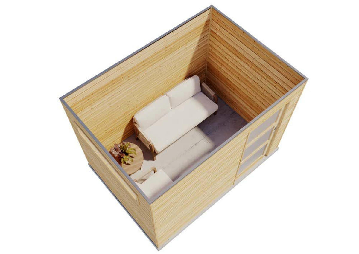 GERÄTEHAUS Holz Qube Slide - Braun, Holz (300/216/210cm) - Alpholz