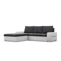 ECKSOFA MIT SCHLAFFUNKTION AURORA LINKS, Schwarz + Grau - Schwarz/Grau, Textil (243/200cm)