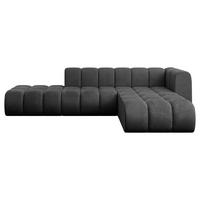ECKSOFA modulares Sofa Zuvon-L1 - 296x177x70 cm Schwarz - Schwarz, Holzwerkstoff/Textil (296/177cm) - ALTDECOR