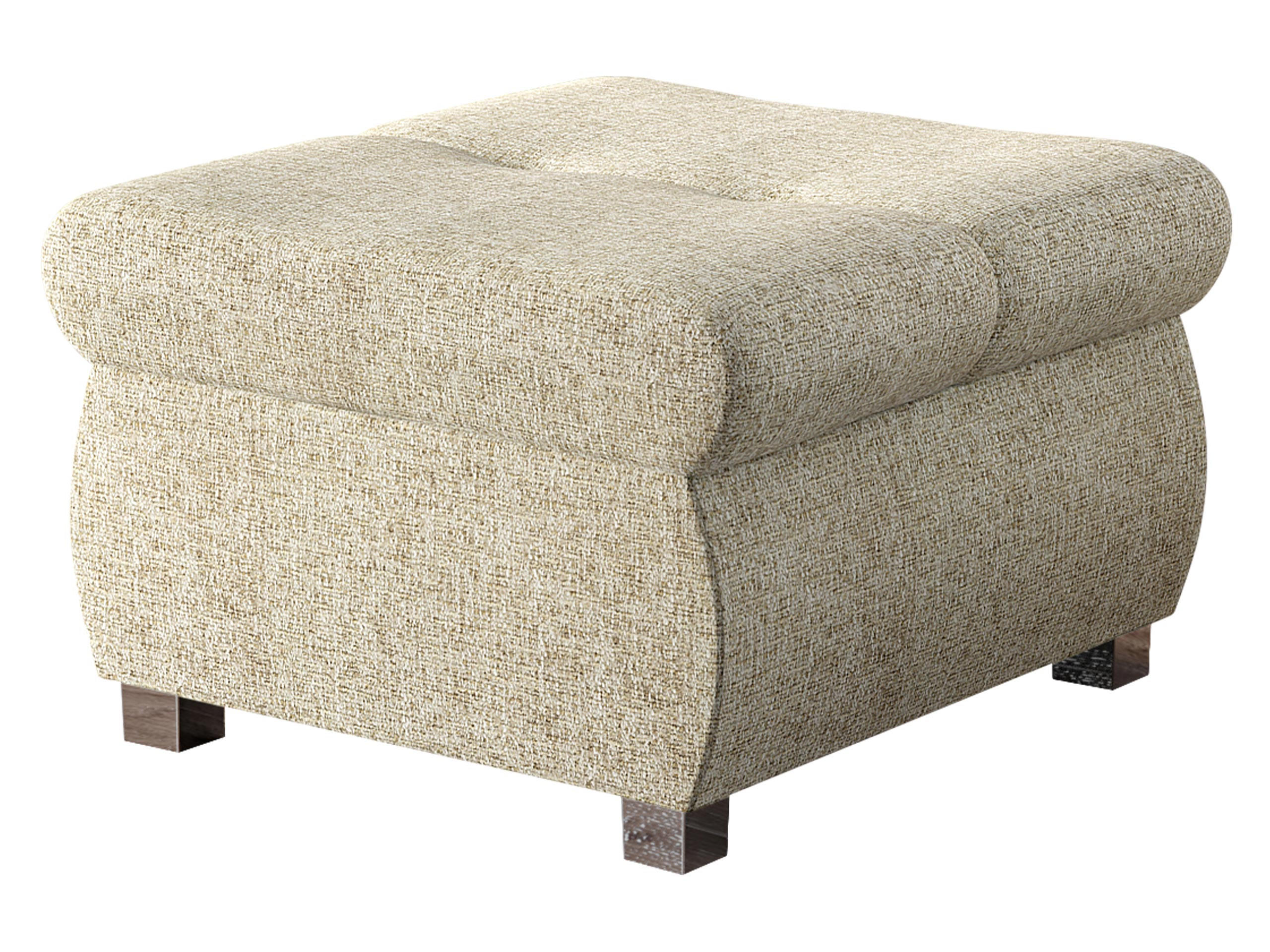 POLSTERHOCKER Orkan Klein - Beige/Silberfarben, Holz/Textil (60/39/60cm) - MIRJAN24