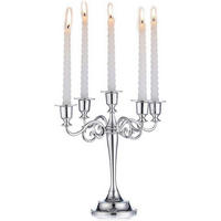 KERZENSTÄNDER 5-armig Silber 11 x 27 cm - Silberfarben, Metall (11/27/11cm)