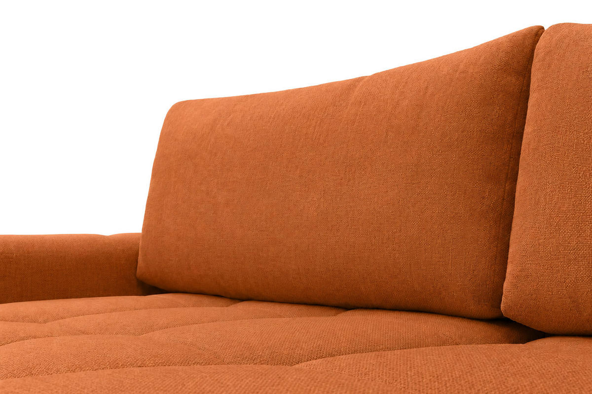 ECKSOFA L-Form Mit Schlaffunktion, Veloursstoff Bluvel, Zimtfarbe, Links, BELVEDER L - Orange, Holz (250/168cm) - Kaiser Möbel