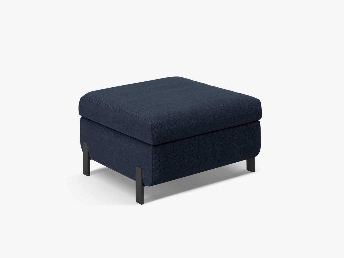 POLSTERHOCKER mit Kasten Gloria aus strukturiertem Stoff blau - Blau, Textil (72/46/87cm) - Micadoni