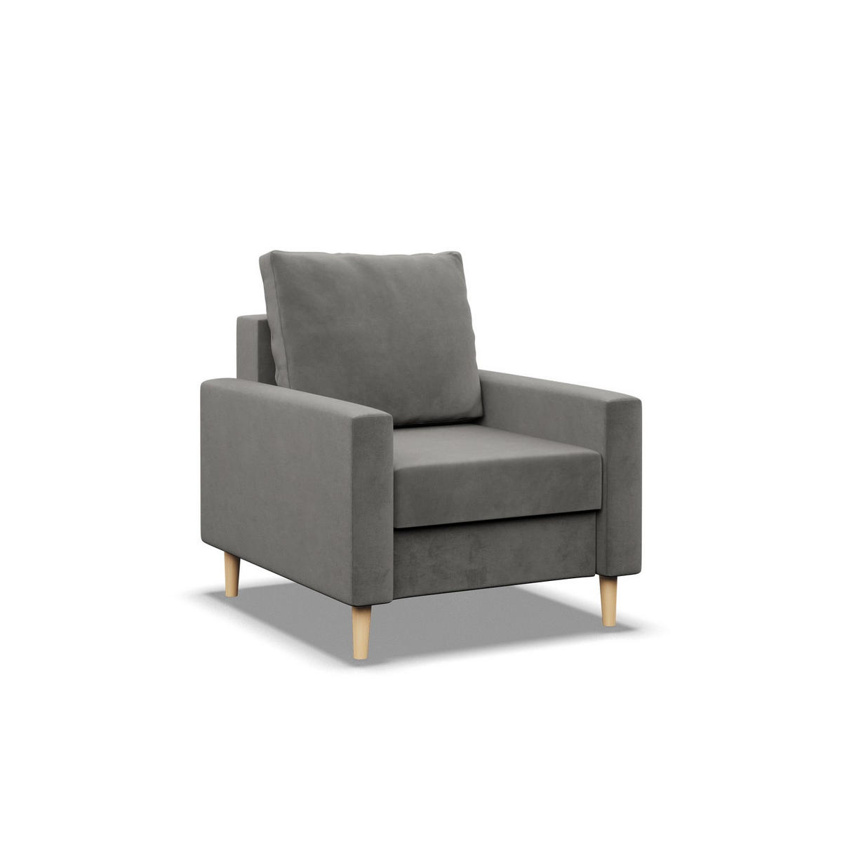 LOUNGESESSEL BLANK, Hellgrau - Grau, Textil (75/88/92cm) - Mebligo