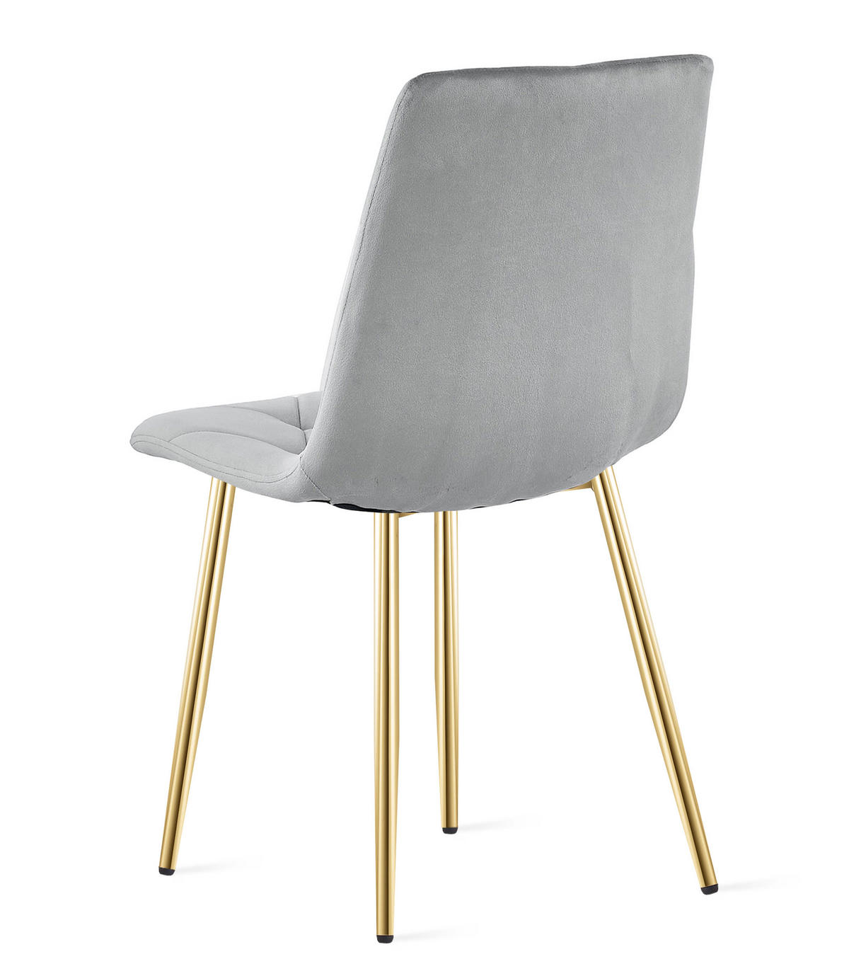 ESSZIMMERSTUHL 4-er Set TYRA hellgrauer Sitz, goldene Beine - Goldfarben/Hellgrau, Textil (44.5/87/54.5cm) - Valora