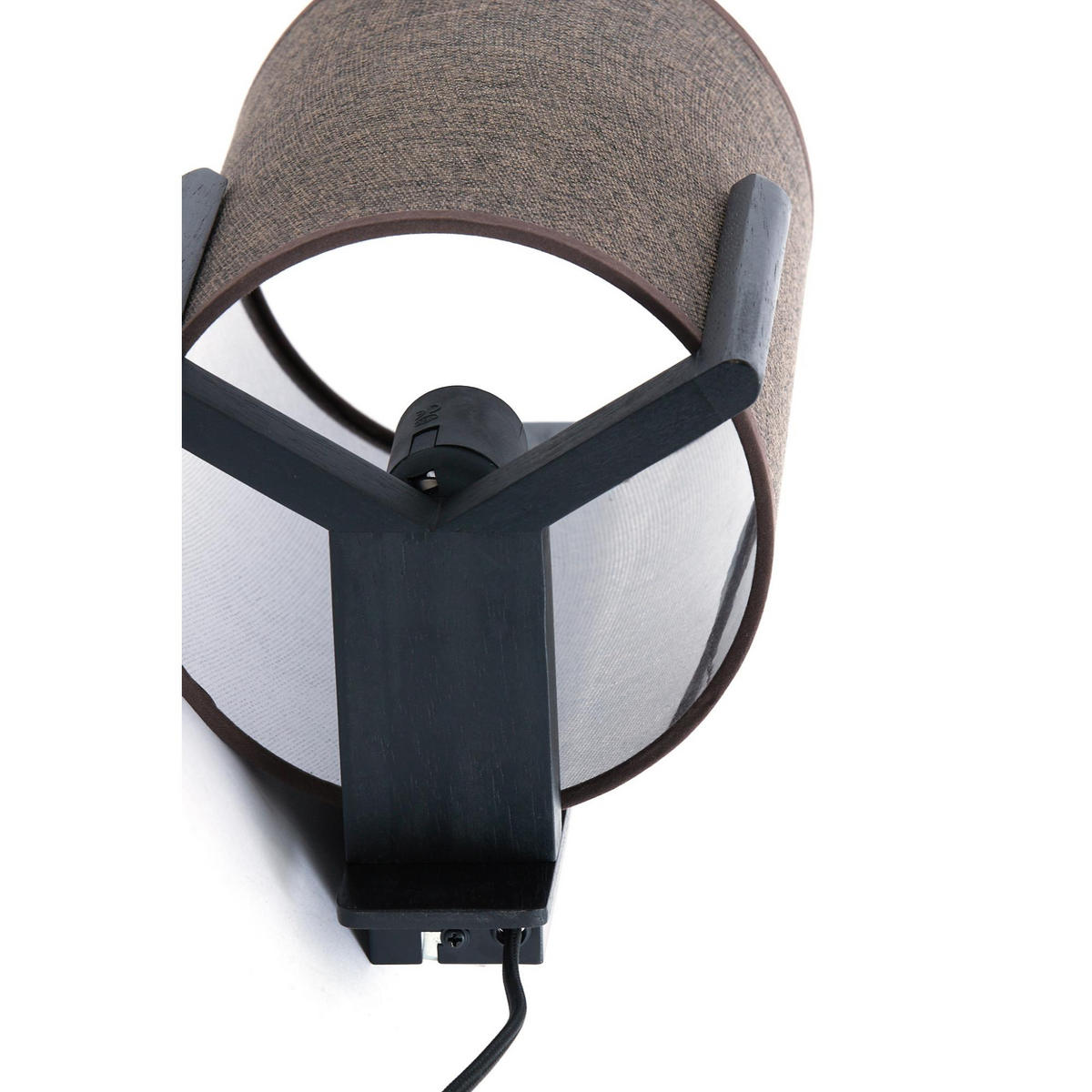 WANDLEUCHTE Litto Schwarz 22/18/36 cm - Schwarz, Holz (18/36/22cm) - Light & Living