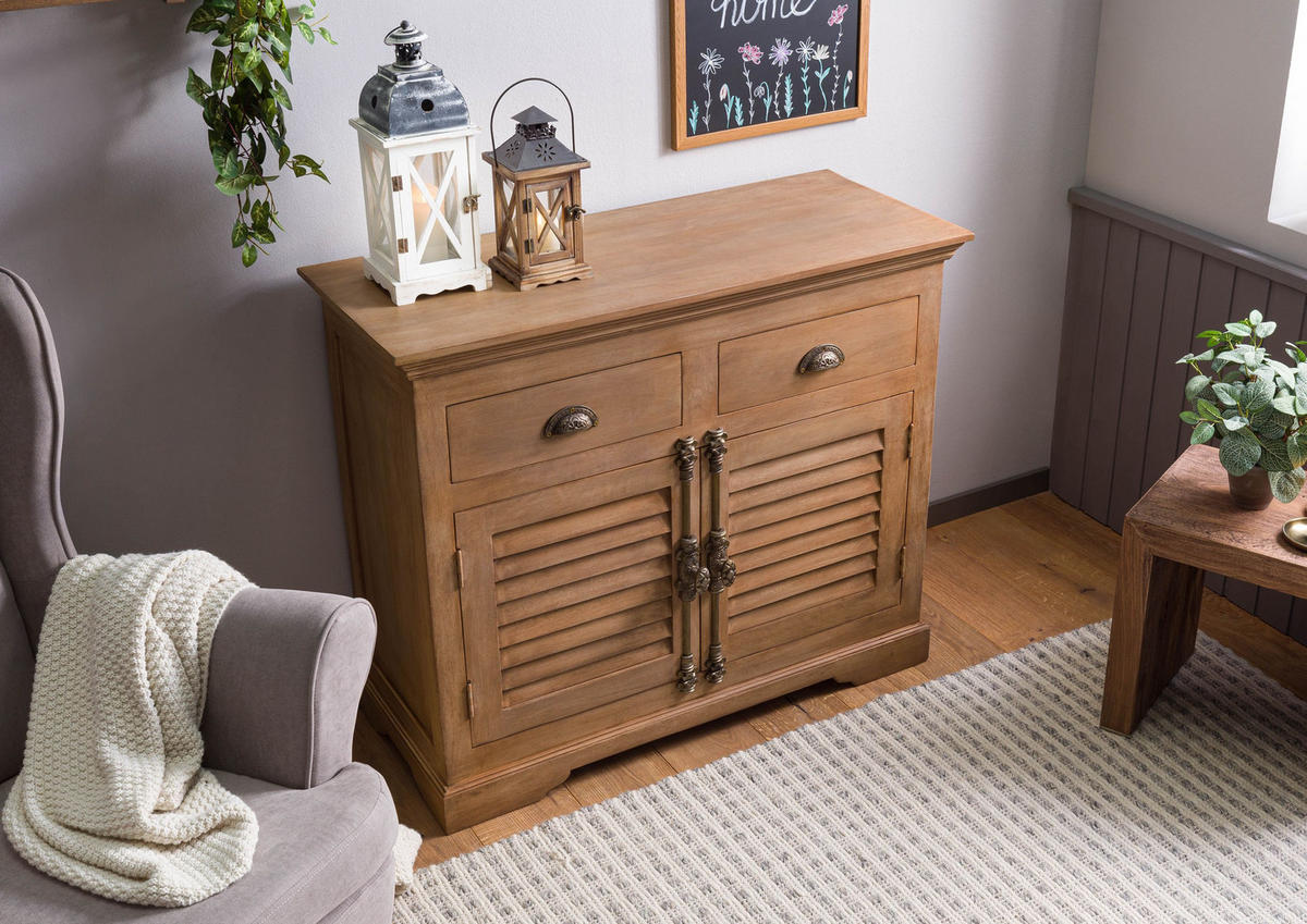 SIDEBOARD Mango 107x45x90 beige geölt TOULOUSE #07 - Beige, Holz (107/90/45cm) - Massivmoebel24