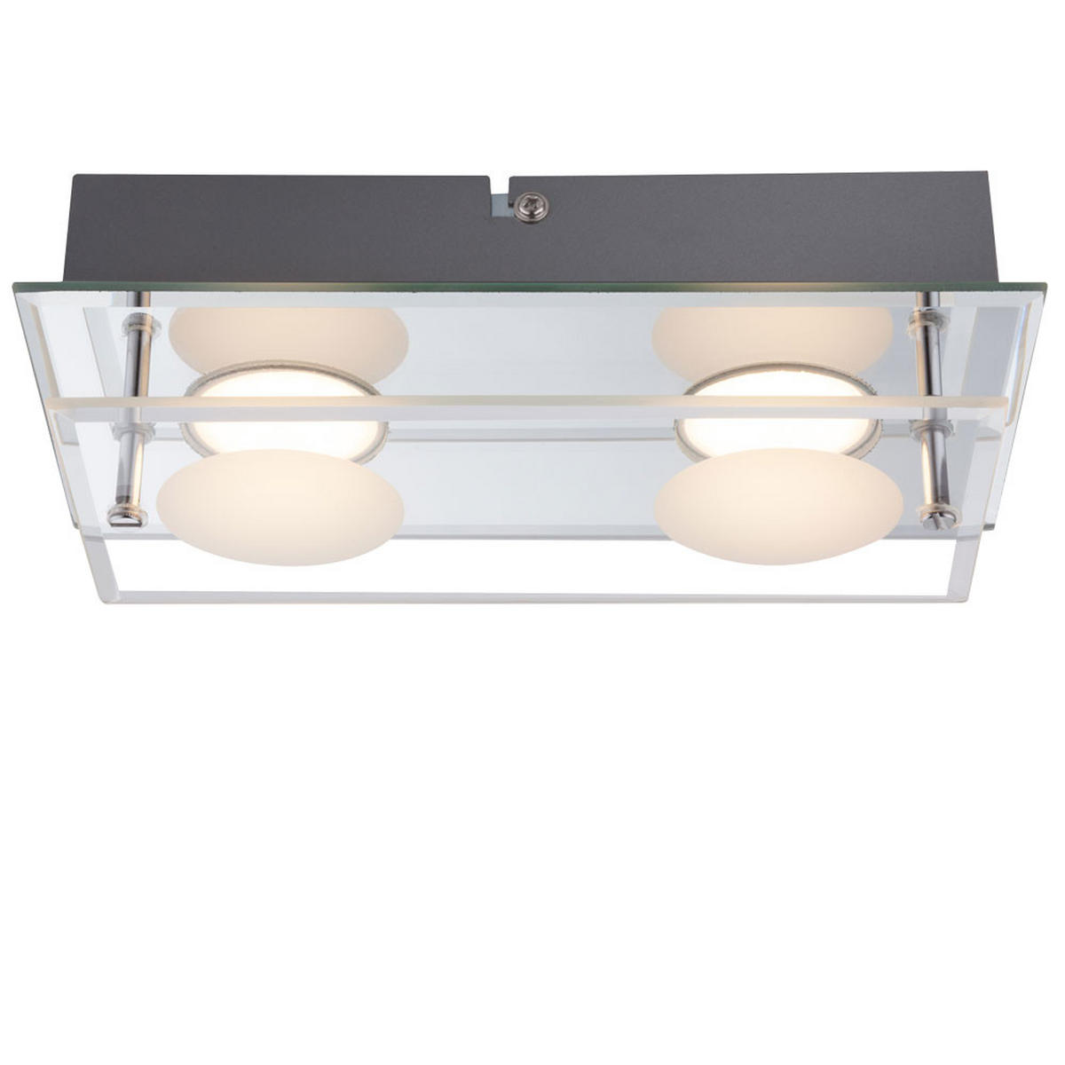 LED WANDLEUCHTE Metall Chrom Silber - Silberfarben, Glas (12/6.5/24cm) - Globo Lighting