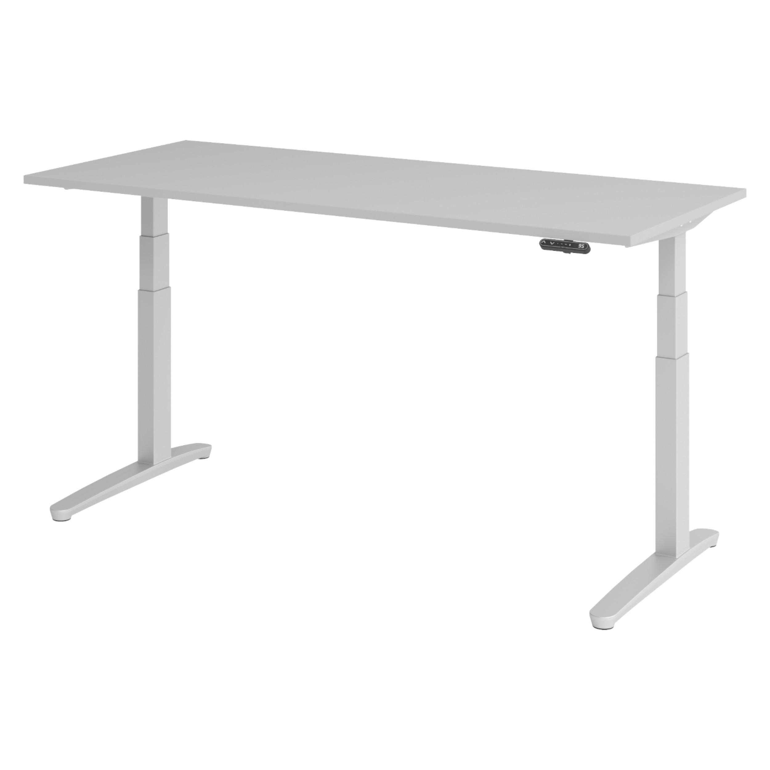 bümö Schreibtisch Grau, Silber 180x74x80 cm