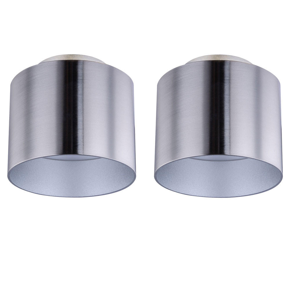 LED DECKENLEUCHTE Alu Nickel Matt Silber 2er Set - Silberfarben, Metall (10/10/10.5cm) - Globo Lighting