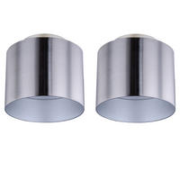 LED DECKENLEUCHTE Alu Nickel Matt Silber 2er Set - Silberfarben, Metall (10/10/10.5cm) - Globo Lighting