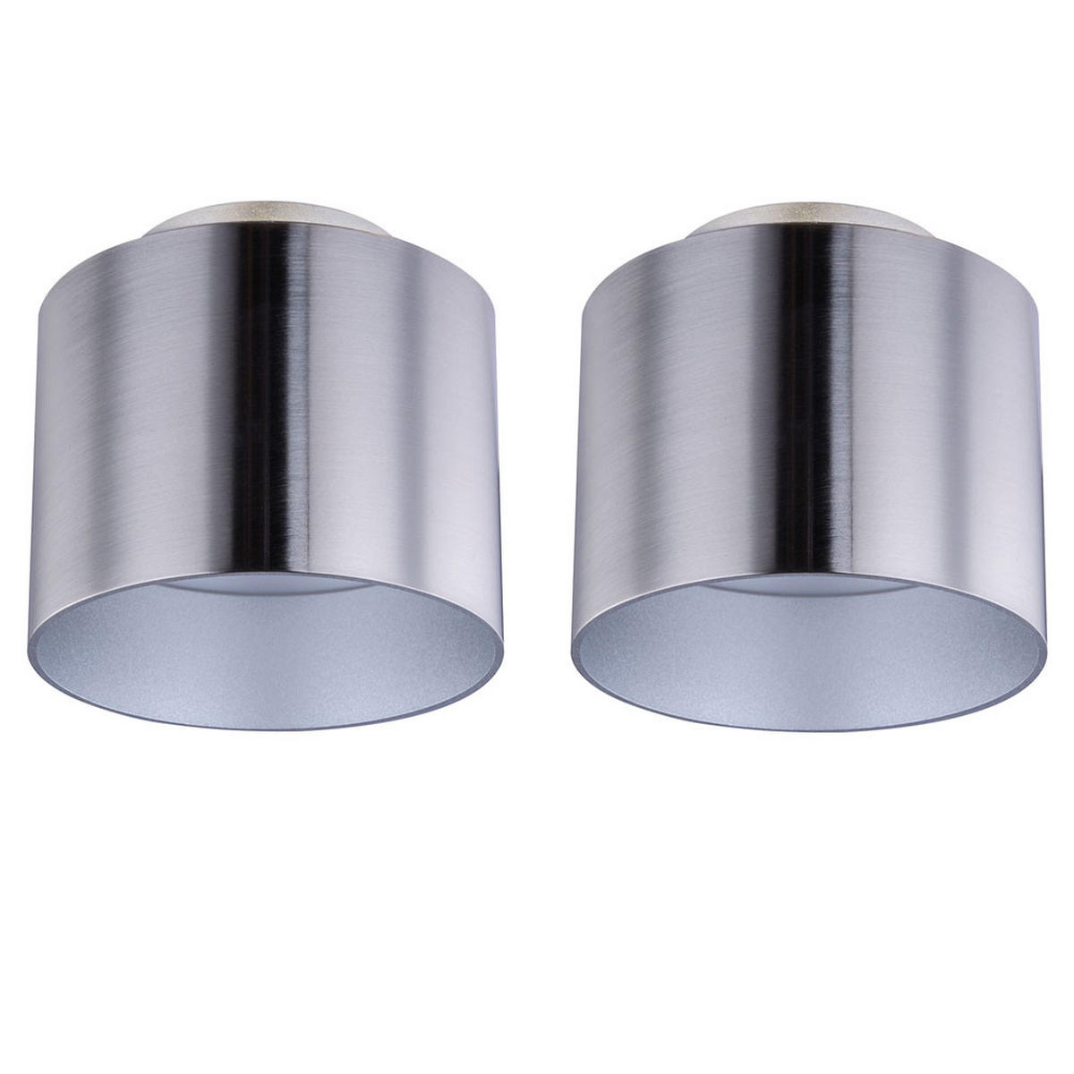 LED DECKENLEUCHTE Alu Nickel Matt Silber 2er Set - Silberfarben, Metall (10/10/10.5cm) - Globo Lighting