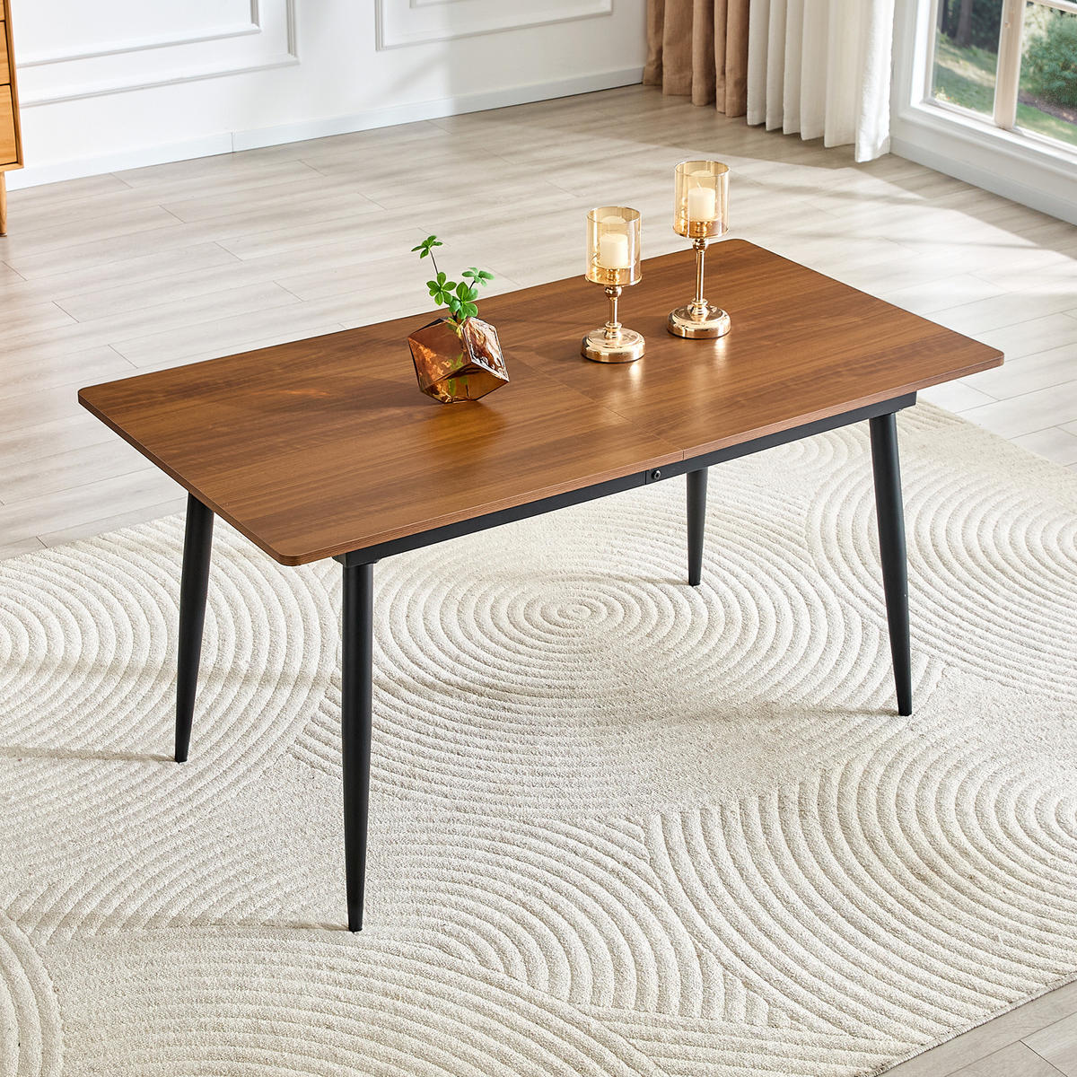 ESSTISCH ausziehbar 190,5/150 cm DE-40077 Walnuss - Walnussfarben, Holzwerkstoff (80/190.5/76.2cm) - ComfortXL