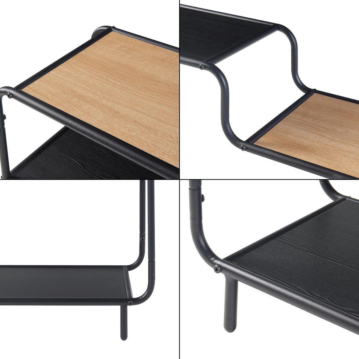 BÜCHERREGAL Kristiansand - Schwarz, Metall (80/101/30cm) - [en.casa]