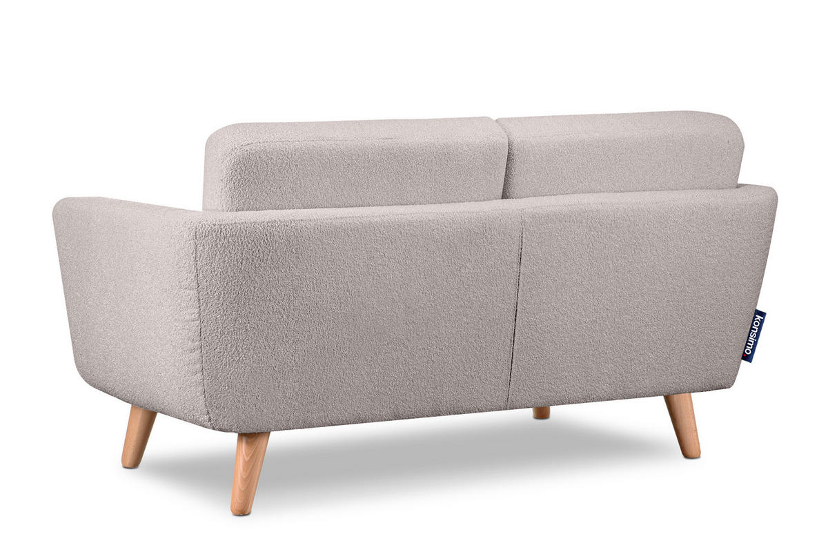 SOFA TAGIO mit Armlehnen, Hellgrau - Hellgrau/Braun, Buchenholz/Textil (153/80/84cm) - KONSIMO®
