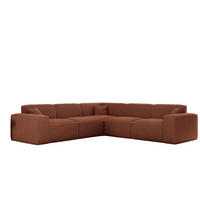 ECKSOFA Celes Premium In Sven - Rotbraun, Holzwerkstoff/Textil (246/246cm) - Fun Möbel