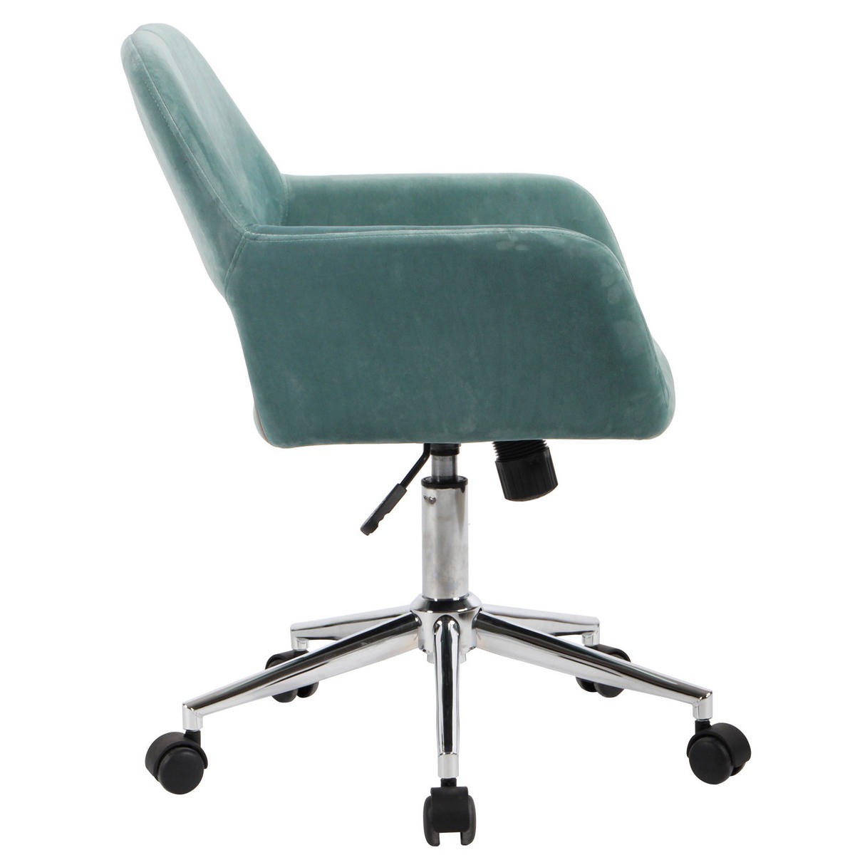 DREHSTUHL Samt hellblau - Türkis/Chromfarben, Metall (54/85/56cm) - Urban Meuble