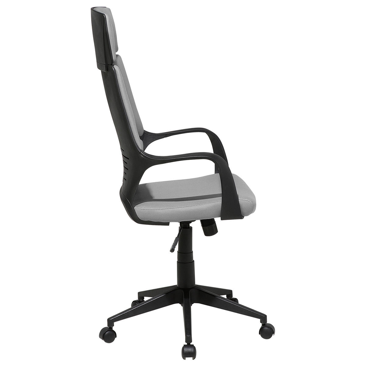BÜROSTUHL Polyester Schwarz/Grau Delight - Schwarz, Kunststoff/Textil (64/116/64cm) - Beliani