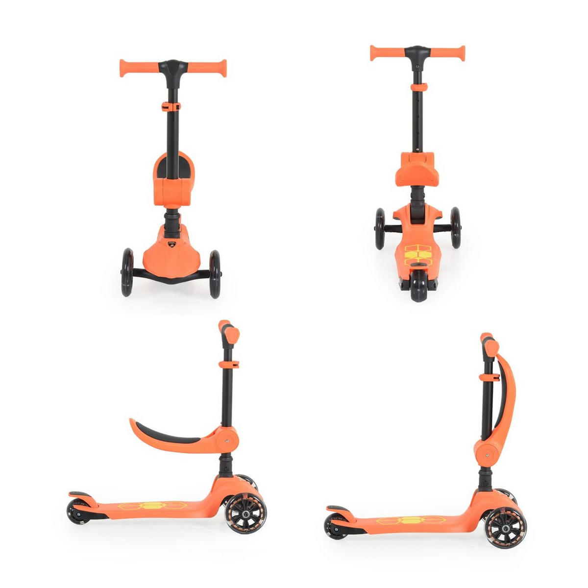 KINDERROLLER 2 in 1 Lamborghini orange Laufrad, Lenkerhöhe verstellbar, klappbar - Orange, Kunststoff (57/26/52cm) - Moni